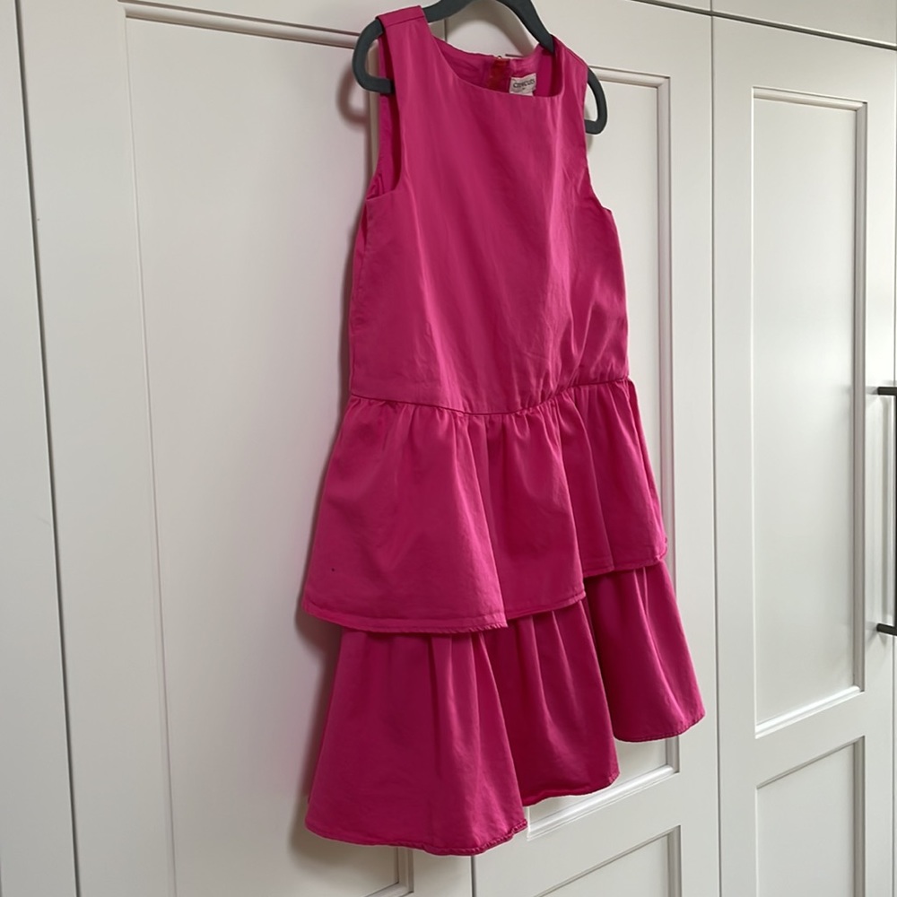 Crewcuts girls bright pink party dress size 7